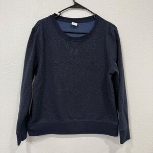 Amazon Essentials Women‎ Navy Blue Speckled Crewneck Sweatshirt Size L